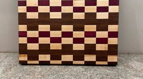 Maple, Walnut and Purple Heart Checkerboard