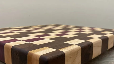 Maple, Walnut and Purple Heart Checkerboard