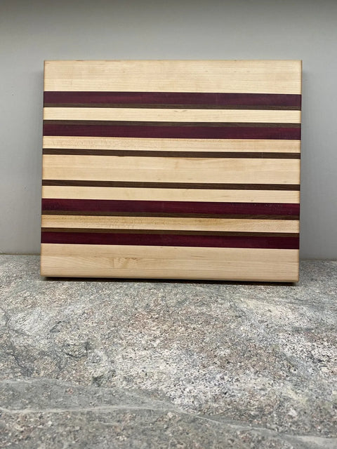 Maple, Walnut & Purple Heart Butcher Block