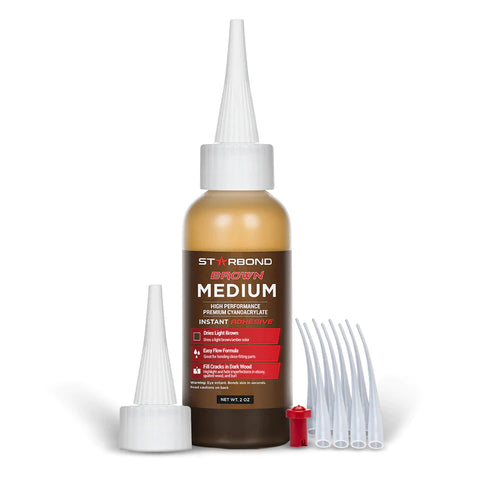 Starbond Brown Medium CA Glue (2 Ounce)