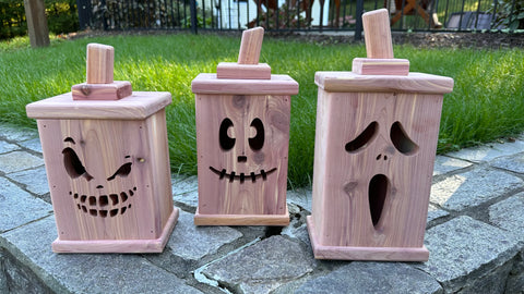 Cedar Jack-O-Lanterns