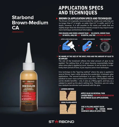 Starbond Brown Medium CA Glue (2 Ounce)