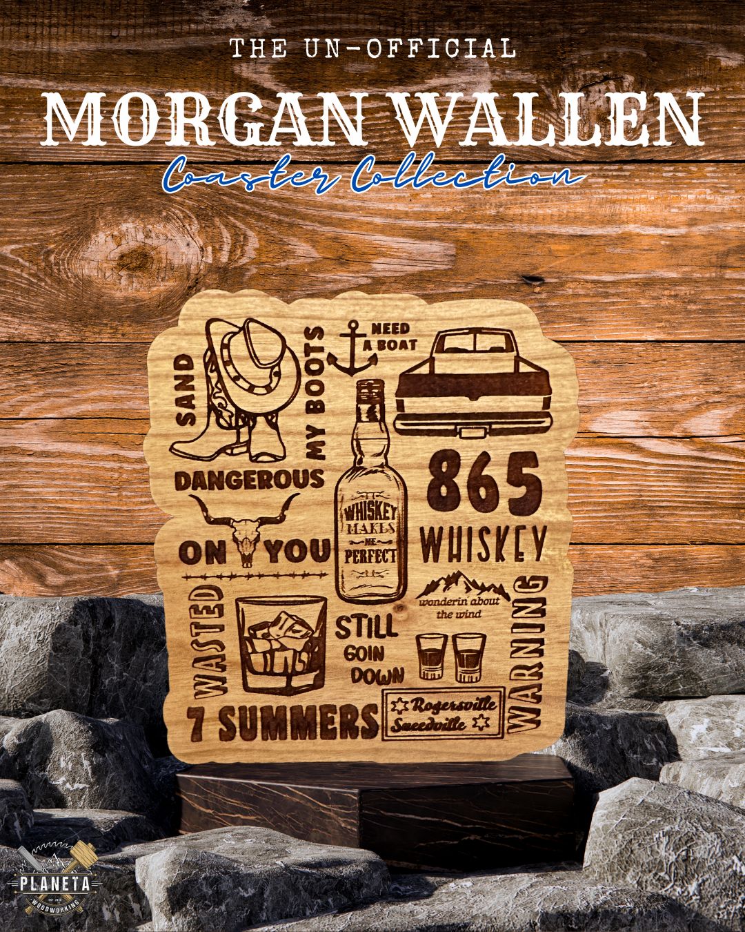 The Morgan Wallen Coaster Collection – Planeta Woodworking