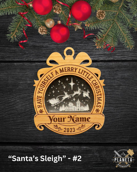"Santa's Sleigh" - Personalized Ornament