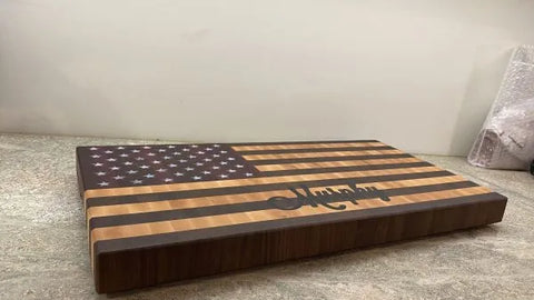 “It’s America” - American Flag Cutting Board