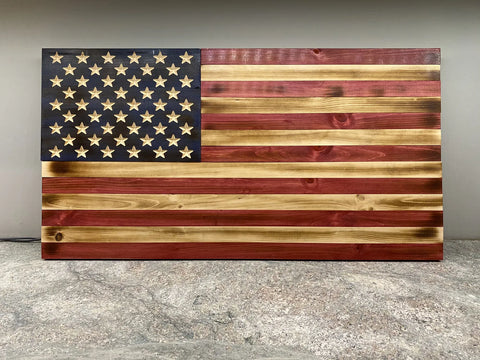 Rustic American Flags